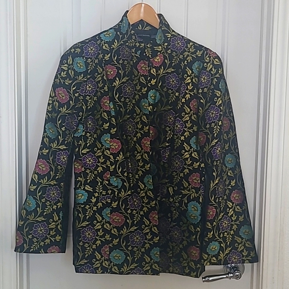 Josie Natori Ornate Floral Coat